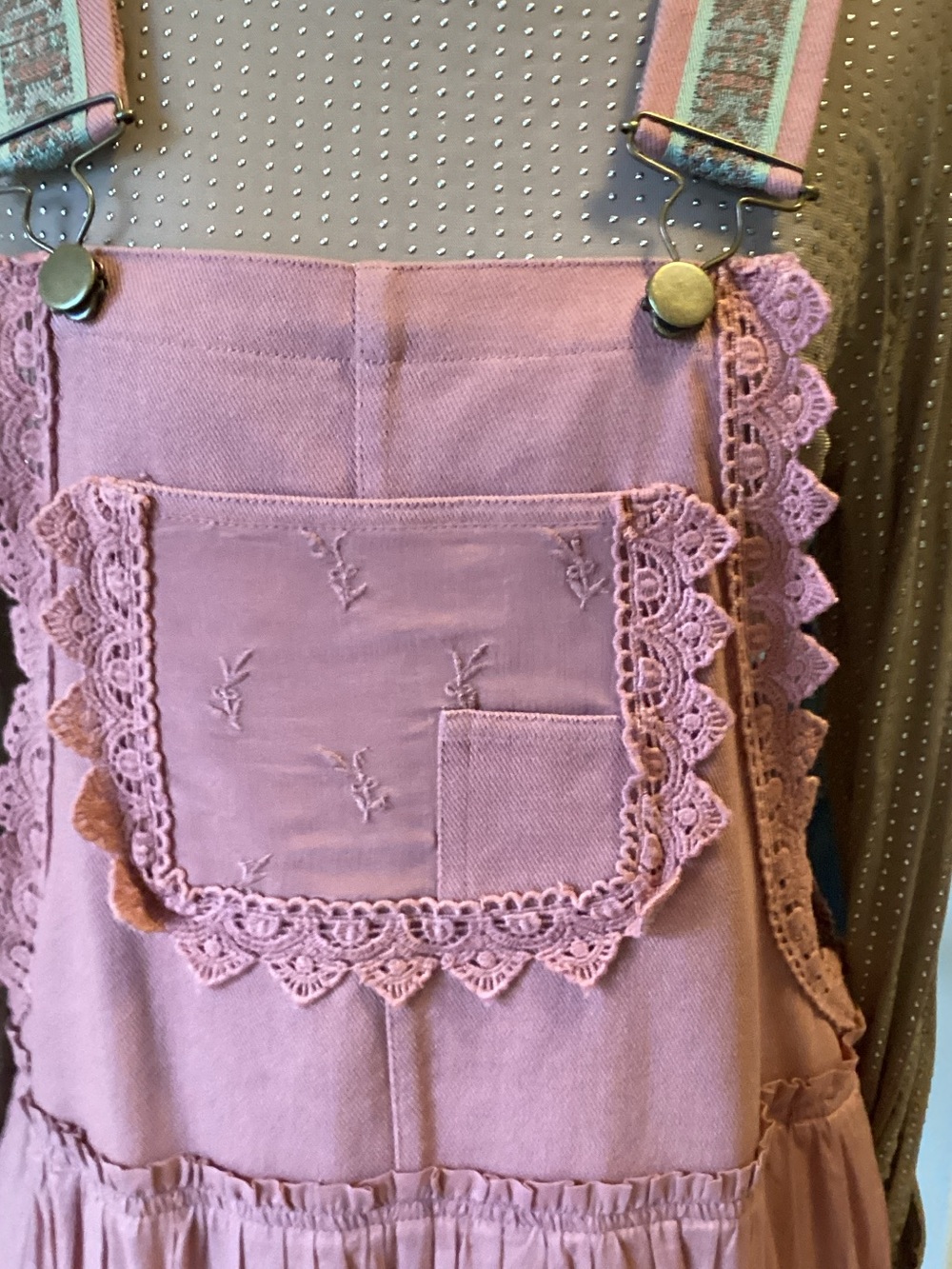 Free People Dusty Rose Pink Cotton Maxi Skirt Overalls - Picture 2 of 16